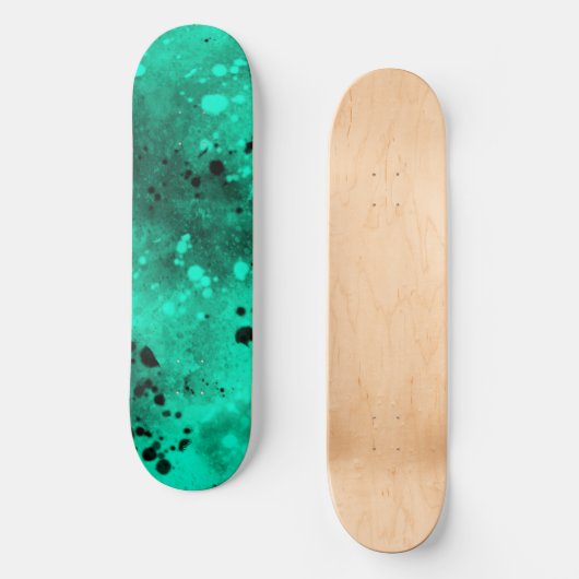 Spray Paint Spritzer Effect Green Skateboard (Vorderseite)