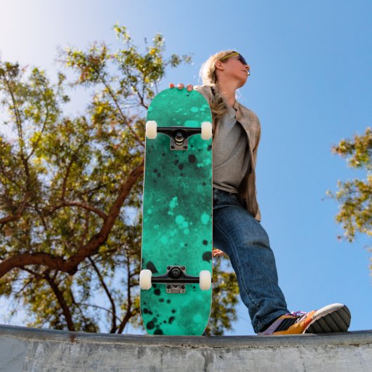 Spray Paint Spritzer Effect Green Skateboard (Außen 1)