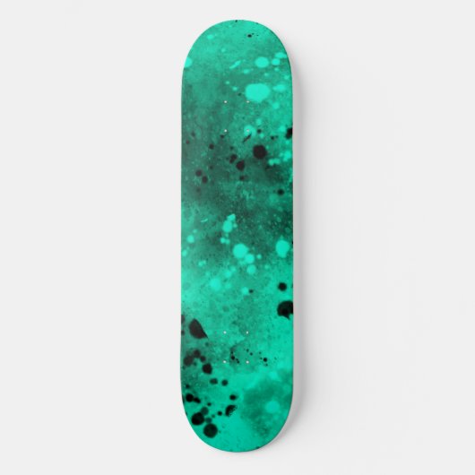 Spray Paint Spritzer Effect Green Skateboard (Vorderseite)