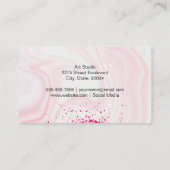 Spray Paint Tropfen | Rosa Marmor Visitenkarte (Rückseite)