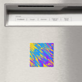 Spray Paint Yellow Blue Lila Magnet (In Situ (Geschirrspüler))
