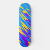 Spray Paint Yellow Blue Lila Skateboard (Vorderseite)