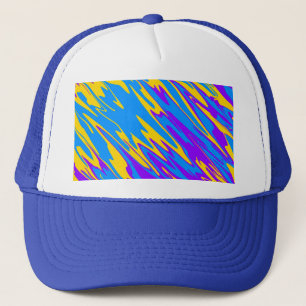 Spray Paint Yellow Blue Lila Truckerkappe
