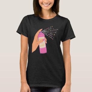 Spray Sparkle in der Hand Herz glücklich sein, hel T-Shirt