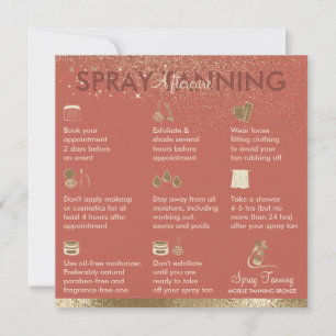 Spray Tan Aftercare Instruction Tipps Bronze Sun Einladung