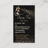 Spray Tan Aftercare Instructions Sparkle Gold Visitenkarte (Vorderseite)