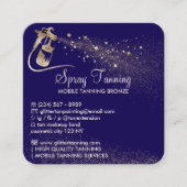 Spray Tan Aftercare Instructions Tips Marine Quadratische Visitenkarte (Vorderseite)
