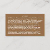 Spray Tan Artist Mobile Tanning Visitenkarte (Rückseite)