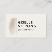 Spray Tan Artist Neutral Beige Watercolor Visitenkarte (Vorderseite)