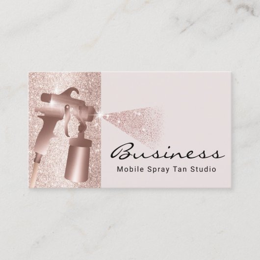 Spray Tan Blush Rose Gold Sif Tanning Visitenkarte (Vorderseite)