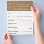 Spray Tan Business Plan Brown Einverständniserklär Flyer (Hand)