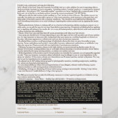 Spray Tan Business Plan Einverständnisformular Flyer (Hinten)