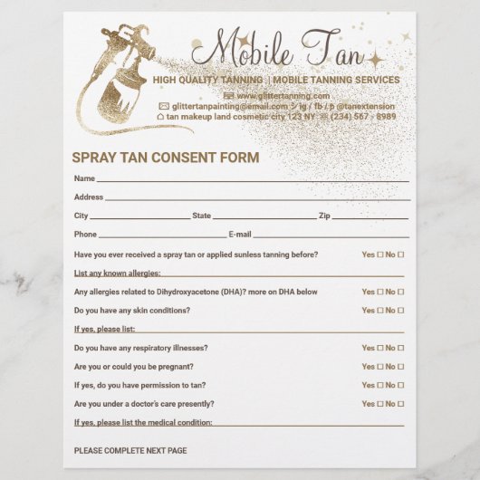 Spray Tan Business Planner Flyer (Vorne)