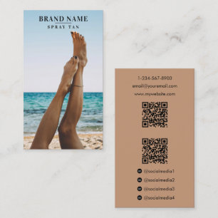 Spray Tan Foto Social Media Marketing 2 QR Codes Visitenkarte