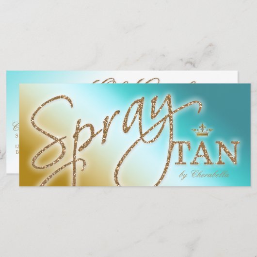 Spray Tan Geschenkzertifikat Glitzer Goldkrone (Vorne/Hinten)