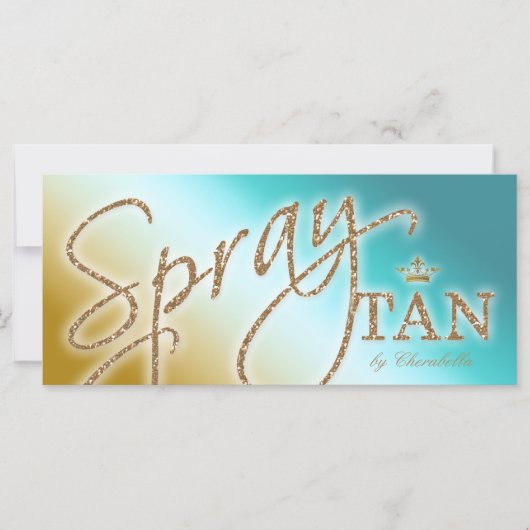 Spray Tan Geschenkzertifikat Glitzer Goldkrone (Vorderseite)