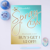 Spray Tan Gold Glitzer Crown Flyer (Einzeln)