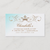 Spray-TAN-GoldGlitzer-elegante Krone Visitenkarte (Rückseite)