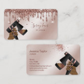 Spray Tan Gun, Gold Spray-Tanning-Bus der mobilen  Visitenkarte (Vorne/Hinten)