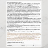 Spray Tan Haftung Einwilligung in Waiver Form Flyer (Hinten)