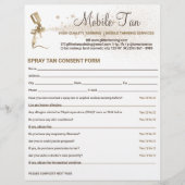 Spray Tan-Kunde gibt Einverständnis mit dem Waiver Flyer (Vorne)
