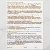 Spray Tan-Kunde gibt Einverständnis mit dem Waiver Flyer (Hinten)