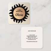 Spray Tan Kupfer Sun Rays Business Square B Quadratische Visitenkarte (Vorne/Hinten)