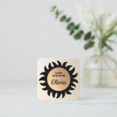 Spray Tan Kupfer Sun Rays Business Square B Quadratische Visitenkarte (Stehend Vorderseite)