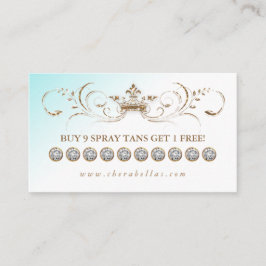 Spray Tan Loyalty Card Diamonds Gold Glitzer Crown Treuekarte