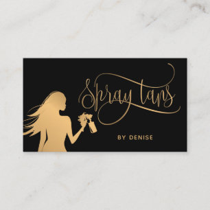 Spray Tan Mobile Spray Tan Gold Glitter Girl Visitenkarte