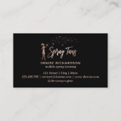 Spray Tan Mobile Spray Tan Gold Glittering Girl Visitenkarte (Rückseite)