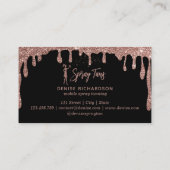 Spray Tan Mobile Spray Tan Gold Glittering Girl Visitenkarte (Rückseite)