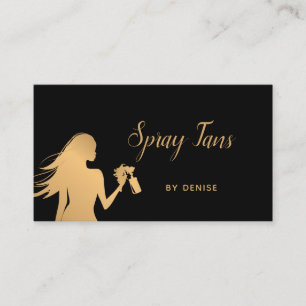 Spray Tan Mobile Spray Tan Gold Glittering Girl Visitenkarte