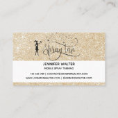 Spray Tan Mobile Spray Tanning Glittering Girl Visitenkarte (Rückseite)