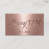 Spray Tan Moderne Rose Gold Mobile Tanning Visitenkarte (Vorderseite)