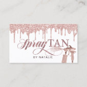 Spray Tan Moderne Rose Gold-Tropfen Bräunen Visitenkarte (Vorderseite)