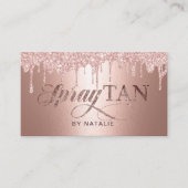 Spray Tan Moderne Rose Gold Tropfen Mobile Tanning Visitenkarte (Vorderseite)