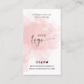 Spray Tan Prep & Aftercare Guide Blush Wasserfarbe Visitenkarte (Rückseite)