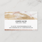 Spray tan Skript Gold Glitzer Pinselstrichherzen Visitenkarte (Rückseite)