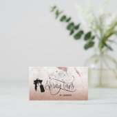 Spray tan Skript Rose Gold Marmor Textur Visitenkarte (Stehend Vorderseite)