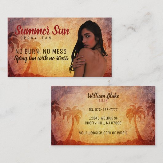 Spray-TAN-Slogan-Visitenkarten Visitenkarte (Vorne/Hinten)