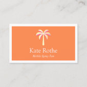 Spray Tan Tropical Gold Palm Tree Orange Telefonnummerkarte (Vorderseite)