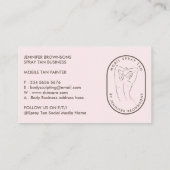 Spray Tan Woman Body Skin Care Visitenkarte (Rückseite)