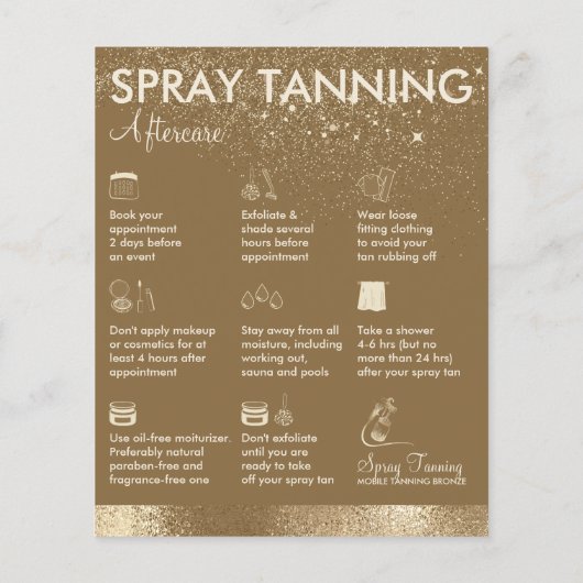 Spray Tanning Brown, einfache Körperpflege Flyer (Hinten)