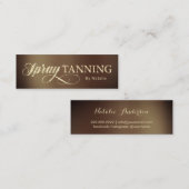 Spray Tanning Elegant Gold & Tan Mini Visitenkarte (Vorne/Hinten)
