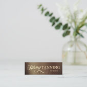 Spray Tanning Elegant Gold & Tan Mini Visitenkarte (Stehend Vorderseite)