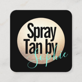 Spray Tanning Gold Sun Business Card Quadratische Visitenkarte