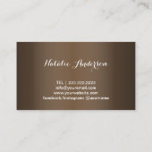 Spray Tanning Gold Typografy Salon Wellness-Center Visitenkarte (Rückseite)