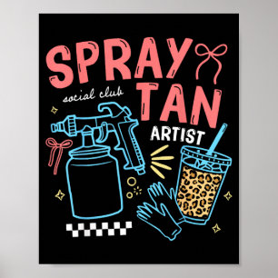 Spray-Tanning-Künstlerin Retro-Tech-Beauty-Tanning Poster