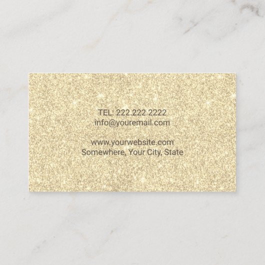 Spray Tanning Modern Gold Sun Glitzer Visitenkarte (Rückseite)